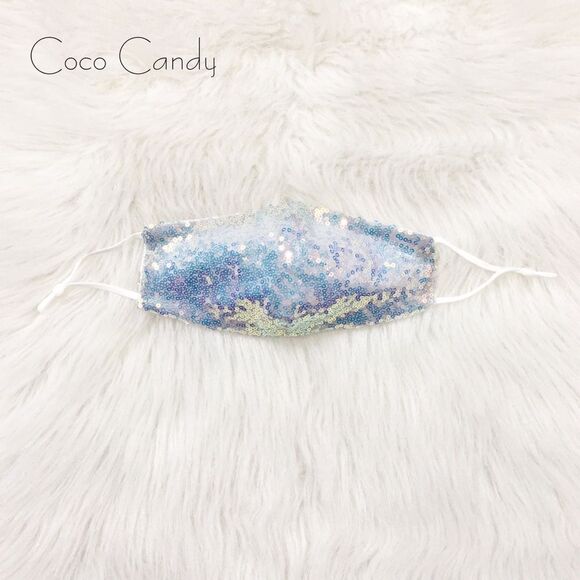 🆕Luxury Purple Sequin Face Mask - Picture 8 of 10